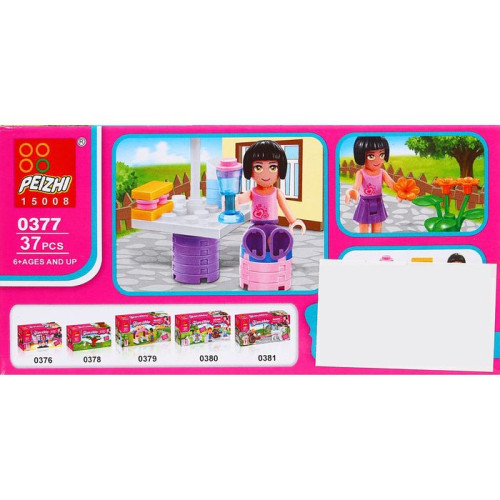 Игра КОНСТРУКТОР PEIZHI Домашнее кафе, 37 деталей (1274980)