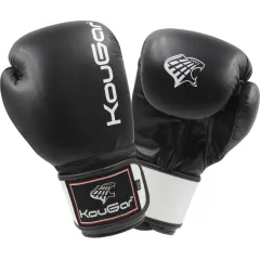 Перчатки боксерские KOUGAR KO400 кож. зам, черные, р-р, 6OZ