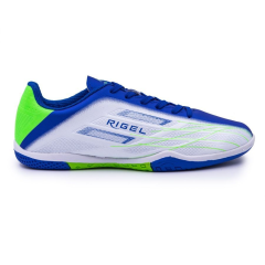 Бутсы ф/б VIRTEY INDOOR 23885, иск.кожа, цв. белый/синий/зеленый, р.44