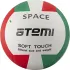 Мяч в/б ATEMI SPACE, синт. кожа PU Soft,  зел/бел/красн