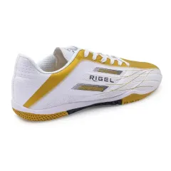 Бутсы ф/б VIRTEY INDOOR 23885, иск.кожа, цв. белый/золотой, р.39