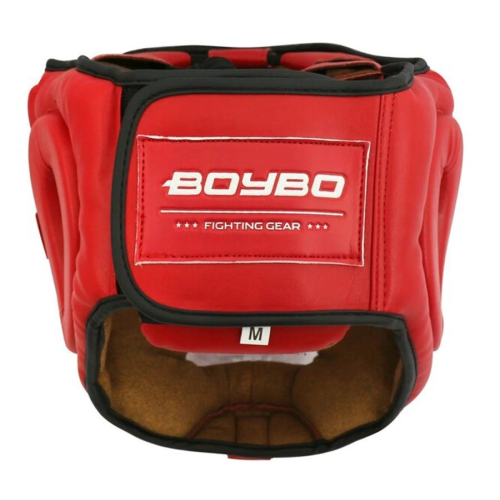 Шлем боксерский с пластиковым забралом BOYBO Flexy BP2006 красный р.M