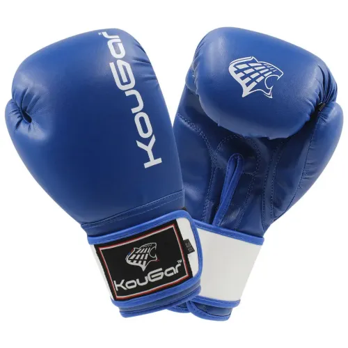 Перчатки боксерские KOUGAR KO700 кож. зам, т. синие, р-р, 8OZ