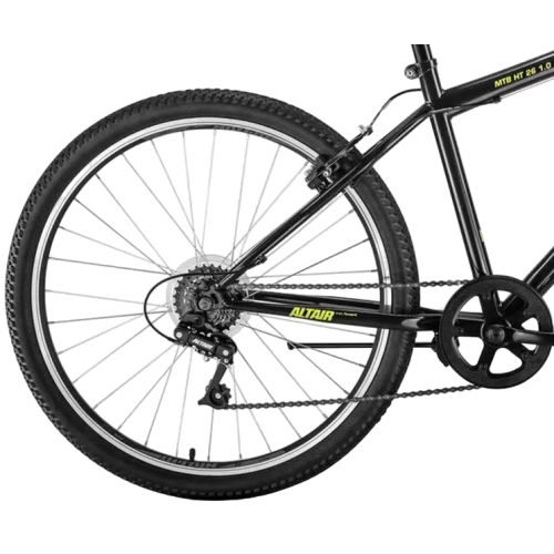 Велосипед ALTAIR 26 MTB HT 1,0 (7 ск., рост 17, хард) черный/желтый
