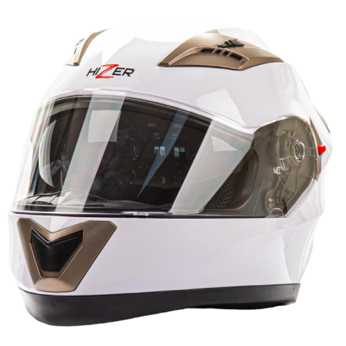 Шлем мото интеграл HIZER 529 (L) белый (13409)