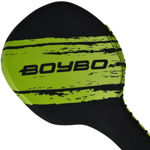 Лапа-ракетка BoyBo Stain BPRT300 для тхэквондо Флекс, кож. зам., цв. черный/зеленый