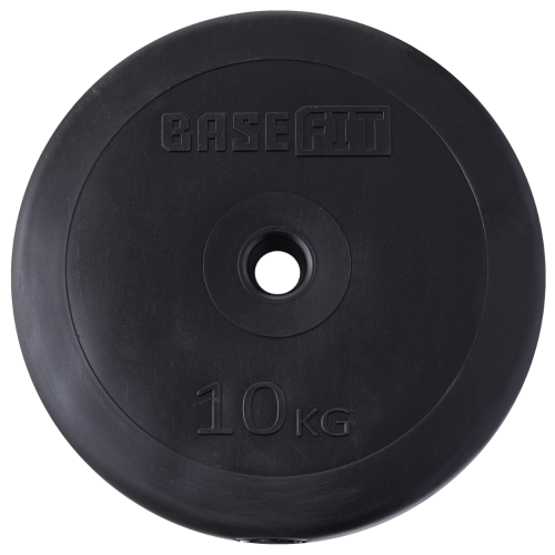 Диск пластиковый BASEFIT BB-203, 26 мм, 10 кг, черный