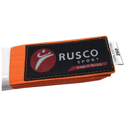 Пояс для кимоно RUSCO SPORT 2,6м, оранжевый
