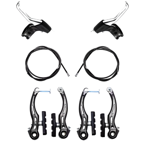 Тормоз вело v-brake в сборе (алюм.+ручки+троса черн.) (3122633-2)