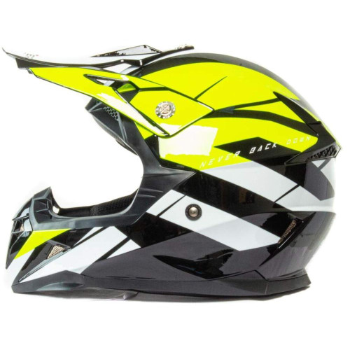 Шлем мото кроссовый HIZER 915 (L) neon/yellow/white (17740)