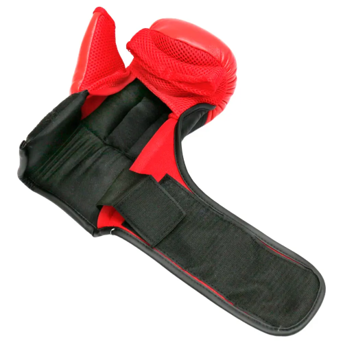 Перчатки для рукопашного боя RUSCOsport PRO, к/з, красные. Oz 10