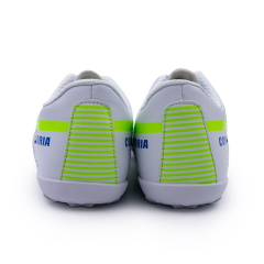 Бутсы ф/б VIRTEY TURF 23876, иск.кожа, цв.белый/желтый/синий, р.42