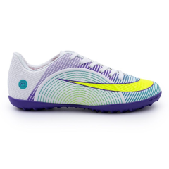 Бутсы ф/б VIRTEY TURF 23013, иск.кожа, цв. белый/фиолетовый/зеленый, р.43