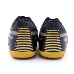 Бутсы ф/б VIRTEY TURF 23876, иск.кожа, цв.черный/золотой, р.39