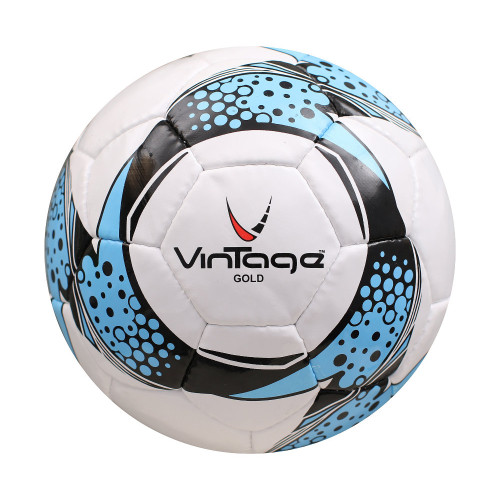 Мяч ф/б VINTAGE Gold V300, белый/черный/голубой, р.5