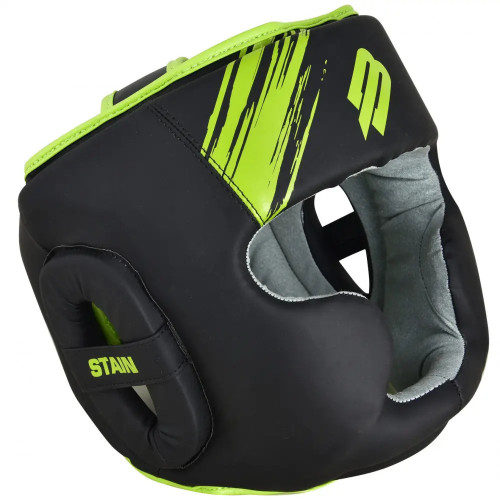 Шлем боксерский BOYBO Stain BH400 Flex, цв. черный/зеленый, р. XL
