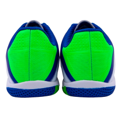 Бутсы ф/б VIRTEY INDOOR 23885, иск.кожа, цв. белый/синий/зеленый, р.37