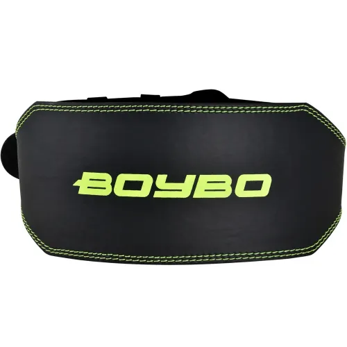 Пояс т/а BoyBo Premium BW650 черный/зеленый кожа XL
