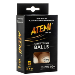 Мячи для н/т ATEMI 3* бел 6 шт