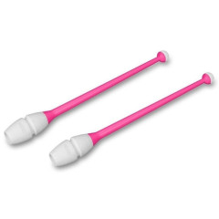 Булавы для худож. гимнастики INDIGO IN018-PB, 41 см, 2шт, цв. розовый/белый (47562-74206)