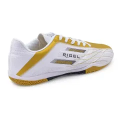 Бутсы ф/б VIRTEY INDOOR 23885, иск.кожа, цв. белый/золотой, р.43