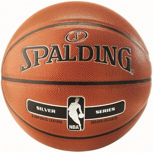 Мяч б/б SPALDING 76-018Z NBA SILVER SER I/O, композитная кожа, проф., р.7
