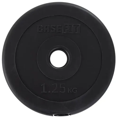 Диск пластиковый BASEFIT BB-203, 26 мм, 1,25 кг, черный