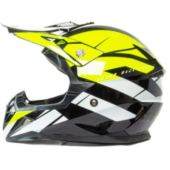 Шлем мото кроссовый HIZER 915 (XL) neon/yellow/white (17743)