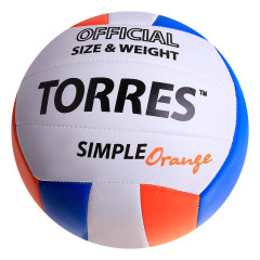 Мяч в/б TORRES SIMPLE ORANGE V30125,р.5,синт.кожа