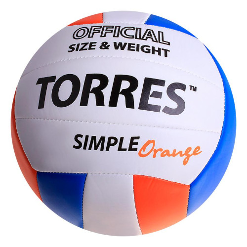 Мяч в/б TORRES SIMPLE ORANGE V30125,р.5,синт.кожа
