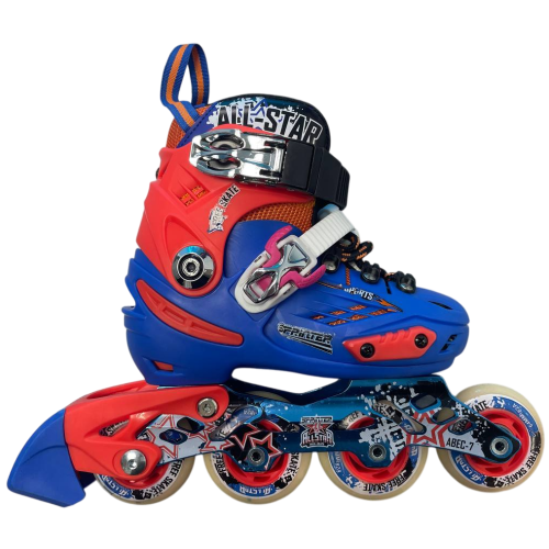 Коньки роликовые SPRINTER 0828 р.31-34 красный (светящиеся переднее колесо)