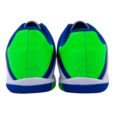 Бутсы ф/б VIRTEY INDOOR 23885, иск.кожа, цв. белый/синий/зеленый, р.44