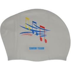 Шапочка для плавания SPRINTER SWIM TEAM KW-N (для длинных волос) ноты, серебро
