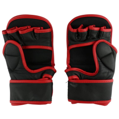 Перчатки ММА BoyBo Wings кожа черно-красные размер M