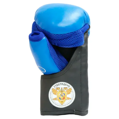 Перчатки для рукопашного боя RUSCOsport PRO, к/з, синие. Oz 6