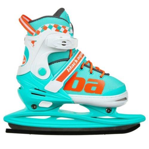 Коньки раздвижные BLACK AQUA AS-408 р.39-42 (мятный/оранж.)