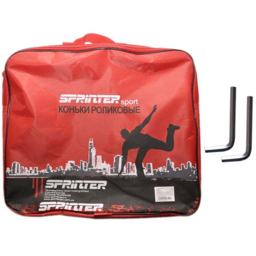 Коньки роликовые SPRINTER 6033-S р.31-34 красный