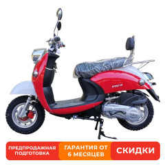 Скутер VENTO RETRO  красный/белый/зеленый  (в компл. сигнализация)