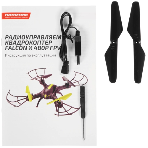 Игрушка КВАДРОКОПТЕР Pilotage Falcon X FPV 0.3Mpix VGA WiFi ПДУ черный/желтый