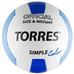 Мяч в/б TORRES SIMPLE COLOR V30115,р.5,синт.кожа