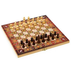 Игра настольная 3 в 1 Узоры (шашки, шахматы, нарды) 30х30 см (1267615)