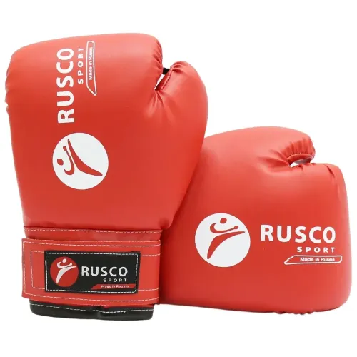 Перчатки боксерские RUSCOsport детские, кож.зам., 8 OZ, белый/красный