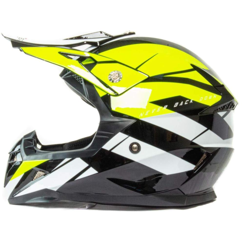 Шлем мото кроссовый HIZER 915 (M) neon/yellow/white (17741)