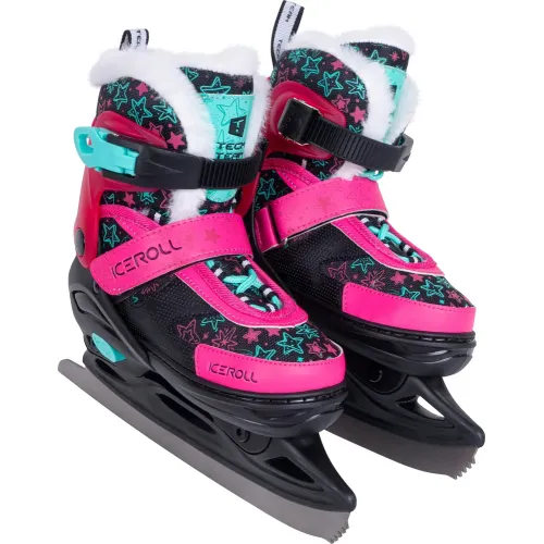 Коньки раздвижные TECH TEAM ICEROLL BLACK/PINK р.35-38