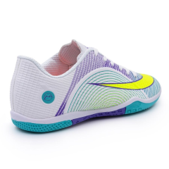 Бутсы ф/б VIRTEY INDOOR 23014, иск.кожа, цв. белый/фиолетовый/зеленый, р.41