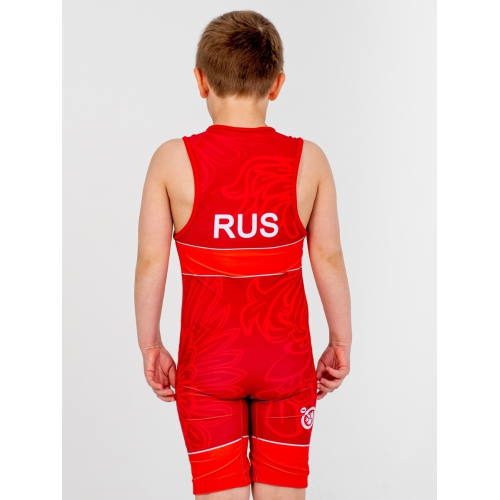 Трико борцовское BOYBO PROFI GERB BT30 одностороннее, цв. красный, р. XXL