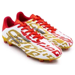 Бутсы ф/б VIRTEY MSR 23886, иск.кожа, цв. белый/красный/золотой, р.42