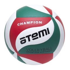 Мяч в/б ATEMI CHAMPION синт. кожа PU Soft, зел/бел/красн