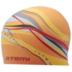 Шапочка для плавания ATEMI PSC303 силикон, оранжевая (графика)