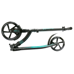 Самокат 2-х колесный COSMORIDE WAVE S230, 230/180 мм, черный/изумрудный